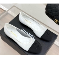 Low Cost Chanel Mesh & Grosgrain Ballerina White 050908