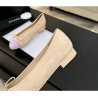 Pretty Style Chanel Suede & Grosgrain Ballerina Beige/Pink 5050914