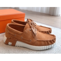 Purchase Hermes Ketch Sneakers in Suede Brown 0419061