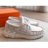Top Grade Hermes Ketch Sneakers in Suede White 0419063