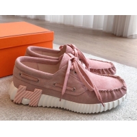 Durable Hermes Ketch Sneakers in Suede Pink 0419066
