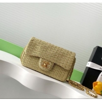 Shop Promotional Chanel Braided Lurex & Gold-Tone Metal Flap Bag AS5279 Gold 2025