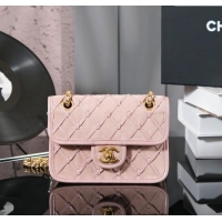 Top Grade Chanel Suede & Braided Calfskin Mini Flap Bag AS4797 Light Pink 2025