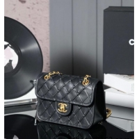 Top Grade Chanel Braided Calfskin Leather Mini Flap Bag AS4797 Black 2025