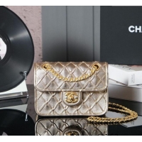 Best Price Chanel Metallized Braided Calfskin Mini Flap Bag AS4797 Gold 2025