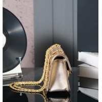 Best Price Chanel Metallized Braided Calfskin Mini Flap Bag AS4797 Gold 2025