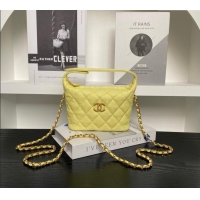 Unique Discount Chanel Grained Calfskin Clutch with Chain AP4484 Yellow 2025