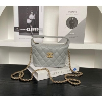 Top Design Chanel Grained Calfskin Clutch with Chain AP4484 Grey 2025