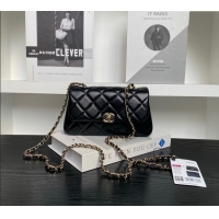 Super Quality Chanel Lambskin Clutch with Chain AP4592 Black 2025