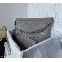 Good Taste Chanel 22 Suede Small Shopping Bag with Studs AS3260 Grey 2025