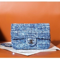 Super Quality Chanel Tweed & Sequins Mini Flap Bag CH052604 Blue 2025