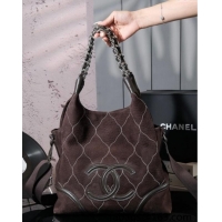 Top Quality Chanel Vintage Suede Shopping Bag CH052675 Brown 2025