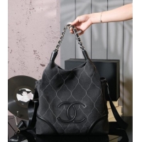 Best Price Chanel Vintage Suede Shopping Bag CH052675 Black 2025