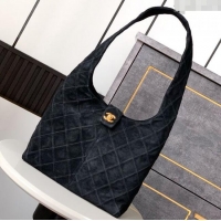 Well Crafted Chanel Vintage Quilted Suede Hobo Bag CH052681 Black 2025