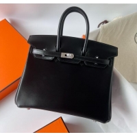 Top Quality Hermes Birkin 30cm Bag in Original Box Leather CK89 Black/Silver 2025 (Full Handmade)