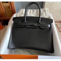 Grade Quality Hermes Birkin 25cm Bag in Original Box Leather CH89 Black/Black 2025 (Full Handmade)