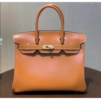 Grade Promotional Hermes Birkin 30cm Bag in Original Box Leather H30 Brown/Gold 2025 (Half Handmade)