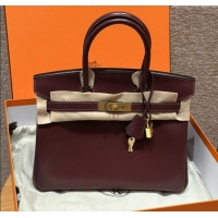 Well Crafted Hermes Birkin 25cm Bag in Original Box Leather H25 Saddle Red/Gold 2025 (Half Handmade)