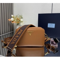 Super Quality Prada Small leather shoulder bag 1BH082 Caramel Brown 2025