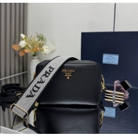 Grade Quality Prada Small leather shoulder bag 1BH082 Black 2025