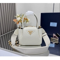 Promotional Prada Leather mini handbag 1BA362 White 2025
