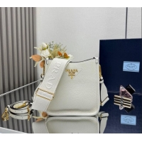 Buy Discount Prada Leather mini shoulder bag 1BH191 White 2025