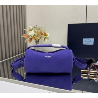 New Fashion Prada Suede shoulder bag 2VH188 Purple 2025