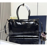 Promotional Prada Bonnie large leather handbag 1BA433 Black 2025