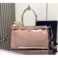 Famous Brand Prada Bonnie large leather handbag 1BA433 Light Pink 2025