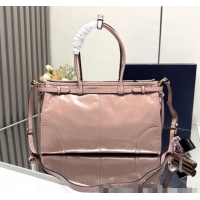 Famous Brand Prada Bonnie large leather handbag 1BA433 Light Pink 2025