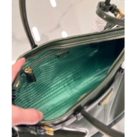 Good Product Prada Bonnie Large leather handbag 1BA433 Dark Green 2024