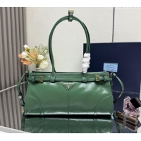 Trendy Design Prada Bonnie medium leather handbag 1BA426 Light Green 2025