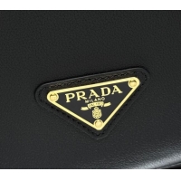 Buy New Cheap Prada Demi-lune large leather shoulder bag 1BC255 Black 2025