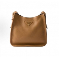 Top Grade Prada Medium leather bag 1BC073 Brown 2025