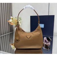Grade Design Prada Re-Edition 2005 Re-Nylon and Saffiano hobo mini bag 1N204M Brandy Brown 2025