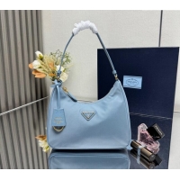 Grade Design Prada Re-Edition 2005 Re-Nylon and Saffiano hobo mini bag 1N204M Pale Blue 2025