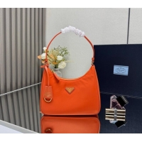 Best Price Prada Re-Edition 2005 Re-Nylon and Saffiano hobo mini bag 1N204M Orange 2025