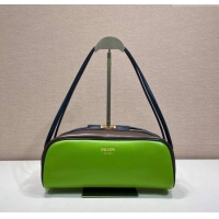 Good Product Prada Swing smooth leather shoulder bag 1BC249 Fern Green/Ebony/Baltic Blue 2025