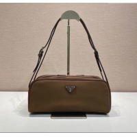 Super Quality Prada Swing nylon shoulder bag 1BC249 Brown 2025