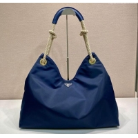 Promotional Prada Mariner large Re-Nylon shoulder bag 1BC244 Baltic Blue 2025
