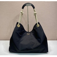 Top Quality Prada Mariner large Re-Nylon shoulder bag 1BC244 Black 2025