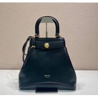 Grade Discount Prada Carey medium leather tote bag with Short Handle 1BG567 Black 2025
