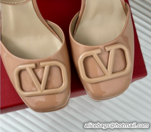 Unique Style Valentino VLOGO Signature Platform Pump 115MM Patent Leather Nude Pink 5030504
