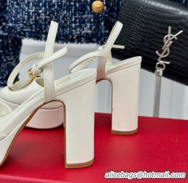 Good Quality Valentino VLOGO Signature Platform Pump 115MM Nappa Leather White 5030507