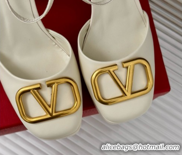 Good Quality Valentino VLOGO Signature Platform Pump 115MM Nappa Leather White 5030507