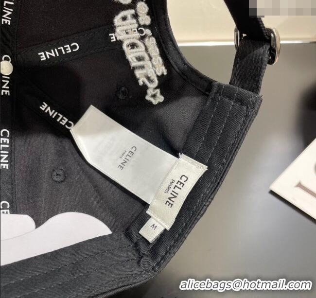 Luxury Classic Celine Canvas Baseball Hat CE051401 Black 2025