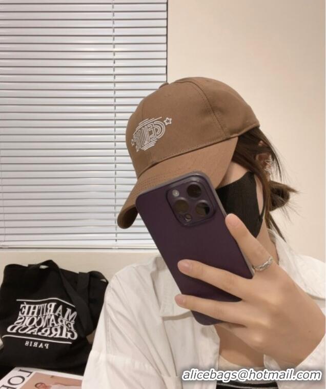 Buy Fashionable Celine Canvas Baseball Hat CE051401 Brown 2025