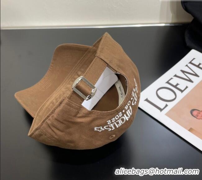 Buy Fashionable Celine Canvas Baseball Hat CE051401 Brown 2025