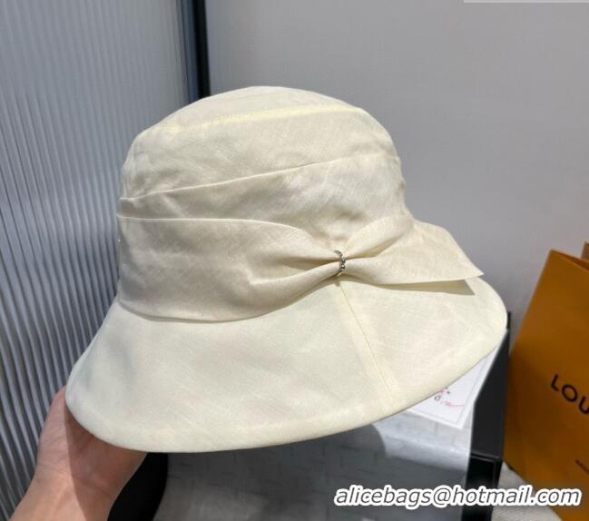 Top Design Louis Vuitton Satin Bucket Hat V0514 White 2025