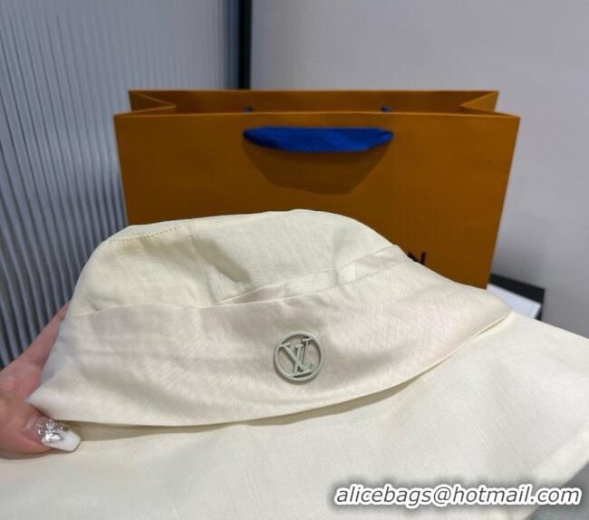 Top Design Louis Vuitton Satin Bucket Hat V0514 White 2025